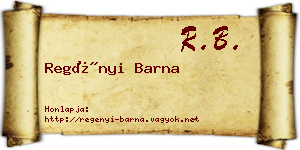 Regényi Barna névjegykártya